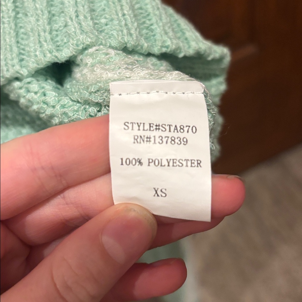 Altar'd State Mint And White Patterned Cropped Sw… - image 3